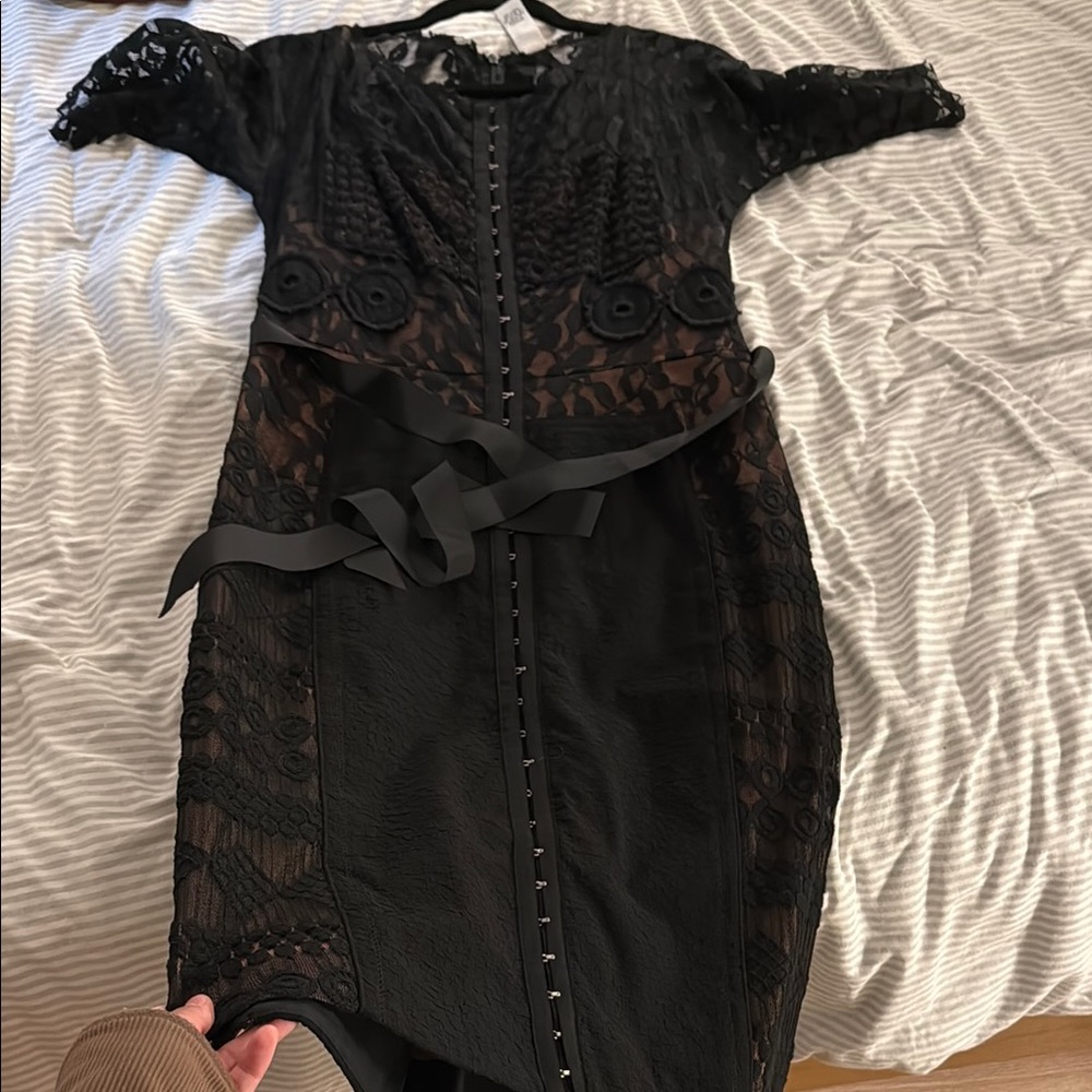 Anthropologie Black Peplum Sheath Dress Cocktail